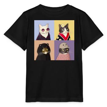 Cat Couture Quartett - Stanley/Stella Kinder T-Shirt MINI CREATOR  - Schwarz - Vorne - Mikhail (115cm)