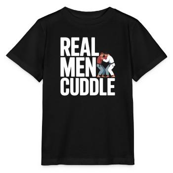Real Men Cuddle Brazilian Jiu Jitsu MMA Judo BJJ - Stanley/Stella MINI CREATOR Kids’ T-Shirt - black - Front - Mikhail (115cm)