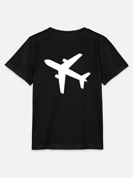 Flugzeug - Stanley/Stella Kinder T-Shirt MINI CREATOR - Schwarz