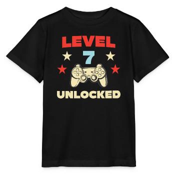  Geburtstag Level 7 Unlocked Game Controller - Stanley/Stella Kinder T-Shirt MINI CREATOR  - Schwarz - Vorne - Mikhail (115cm)