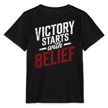 Victory Starts with Belief - Stanley/Stella MINI CREATOR Kids’ T-Shirt - black - Front - Mikhail (115cm)