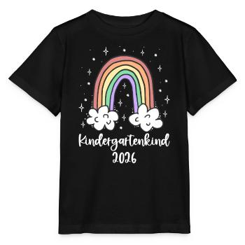 Kindergartenkind 2026 Regenbogen Bunt Kindergarten - Stanley/Stella Kinder T-Shirt MINI CREATOR  - Schwarz - Vorne - Mikhail (115cm)