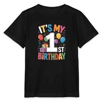 1st birthday - Stanley/Stella Kinder T-Shirt MINI CREATOR  - Schwarz - Vorne - Mikhail (115cm)