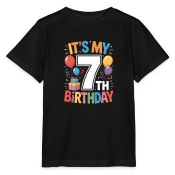 7th birthday - Stanley/Stella Kinder T-Shirt MINI CREATOR  - Schwarz - Vorne - Mikhail (115cm)