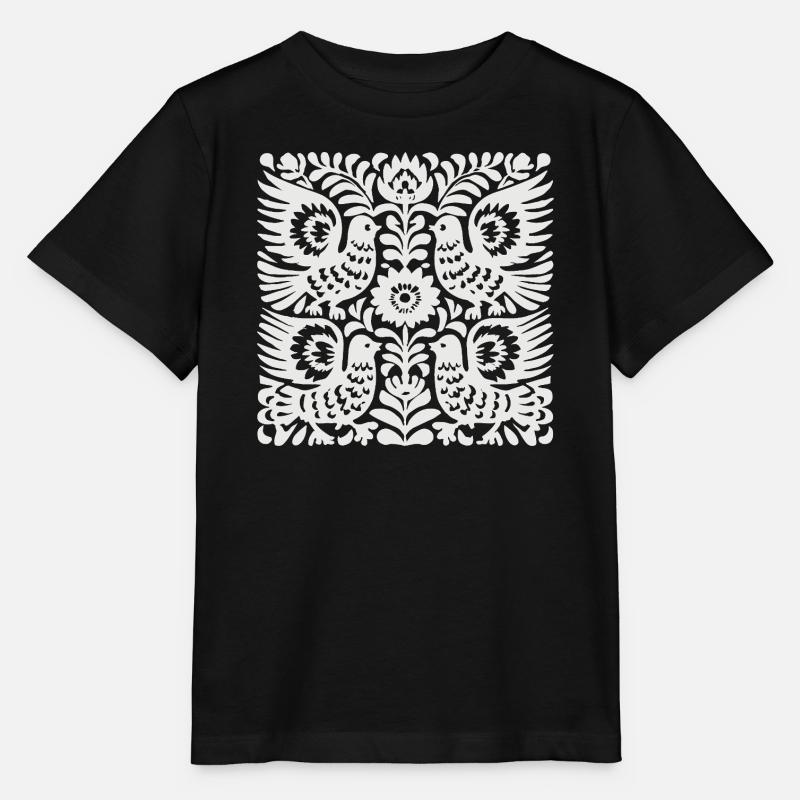Taube-Blumenwappen - Stanley/Stella Kinder T-Shirt MINI CREATOR  - Schwarz