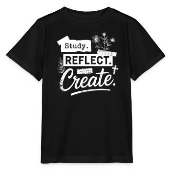 Étudier. Réfléchis. Créez. - T-shirt bio MINI CREATOR Stanley/Stella Enfant - noir - Devant - Mikhail (115cm)