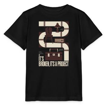 Kaputt? Projekt | Upcycling Reparatur - Stanley/Stella Kinder T-Shirt MINI CREATOR  - Schwarz - Vorne - Mikhail (115cm)