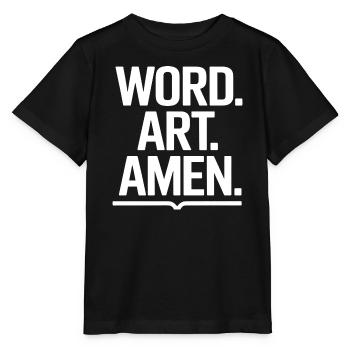 Word Art Amen Typography - Stanley/Stella MINI CREATOR Kids’ T-Shirt - black - Front - Mikhail (115cm)