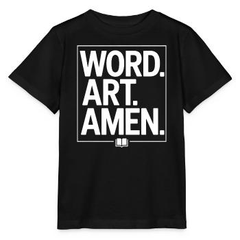 Word Art Amen Typography - Stanley/Stella MINI CREATOR Kids’ T-Shirt - black - Front - Mikhail (115cm)