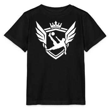 Footballer Overhead Kick Coat of Arms - Stanley/Stella MINI CREATOR Kids’ T-Shirt - black - Front - Mikhail (115cm)
