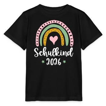 Schulkind 2026 Einschulung Mädchen Regenbogen - Stanley/Stella Kinder T-Shirt MINI CREATOR  - Schwarz - Vorne - Mikhail (115cm)