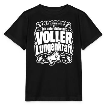 Ich unterstütze mit voller Lungenkraft - Stanley/Stella Kinder T-Shirt MINI CREATOR  - Schwarz - Vorne - Mikhail (115cm)