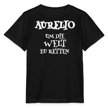 Aurelio Um Die Welt Retten - Stanley/Stella Kinder T-Shirt MINI CREATOR  - Schwarz - Vorne - Mikhail (115cm)