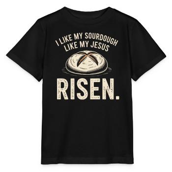 Aufgegangenes Sauerteig-Glaubens-Tee - Stanley/Stella Kinder T-Shirt MINI CREATOR  - Schwarz - Vorne - Mikhail (115cm)