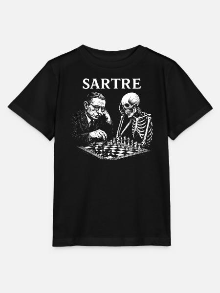 Sartre spielt Schach mit Skelett - Stanley/Stella Kinder T-Shirt MINI CREATOR  - Schwarz