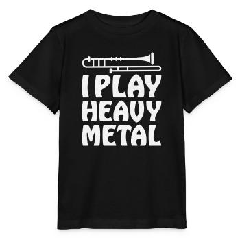 Trombone Heavy Metal Humor Musiker Musikschule - Stanley/Stella Kinder T-Shirt MINI CREATOR  - Schwarz - Vorne - Mikhail (115cm)