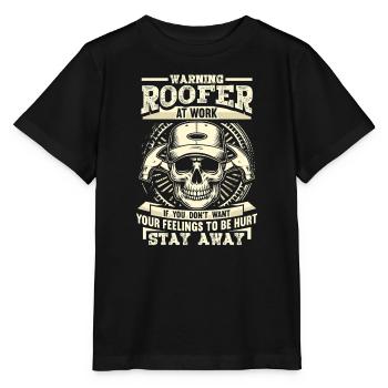 Roofer Skull: Stay Away Handyman Gift - Stanley/Stella MINI CREATOR Kids’ T-Shirt - black - Front - Mikhail (115cm)