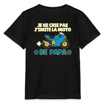 J'imite la Moto de Papa - T-shirt bio MINI CREATOR Stanley/Stella Enfant - noir - Devant - Mikhail (115cm)