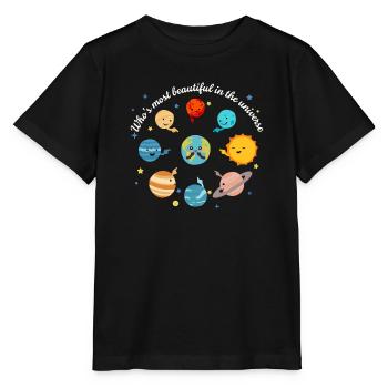La plus belle de la galaxie mignonne Terre - T-shirt bio MINI CREATOR Stanley/Stella Enfant - noir - Devant - Mikhail (115cm)