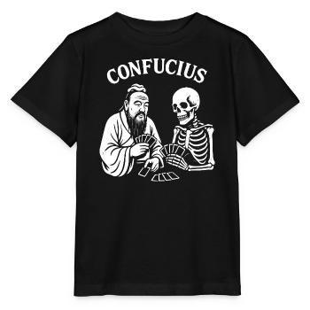 Konfuzius Skelettkartendeck - Stanley/Stella Kinder T-Shirt MINI CREATOR  - Schwarz - Vorne - Mikhail (115cm)