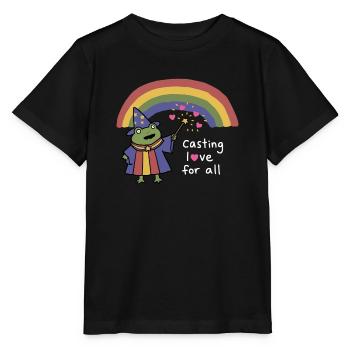 Le Sorcier Grenouille lançant l’amour sous arc-en-ciel - T-shirt bio MINI CREATOR Stanley/Stella Enfant - noir - Devant - Mikhail (115cm)