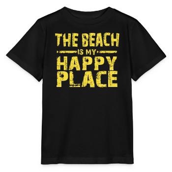 The beach is my happy place - Stanley/Stella Kinder T-Shirt MINI CREATOR  - Schwarz - Vorne - Mikhail (115cm)
