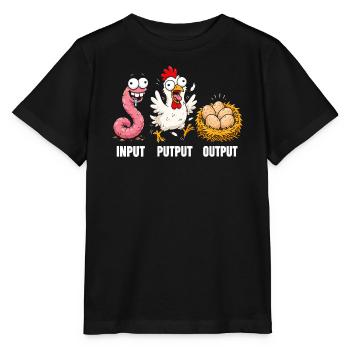 Trio Entrée Sortie : Œufs de ver coq - T-shirt bio MINI CREATOR Stanley/Stella Enfant - noir - Devant - Mikhail (115cm)