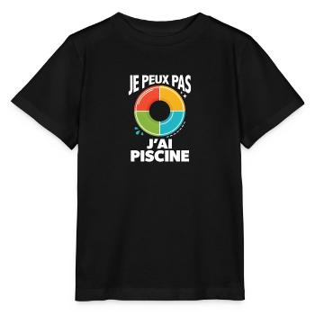 je peux pas j'ai piscine - T-shirt bio MINI CREATOR Stanley/Stella Enfant - noir - Devant - Mikhail (115cm)