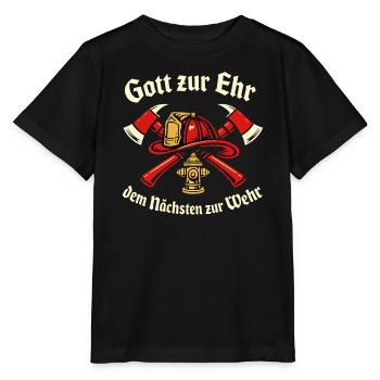 Gott zur Ehr – Nächsten zur Wehr - Stanley/Stella Kinder T-Shirt MINI CREATOR  - Schwarz - Vorne - Mikhail (115cm)