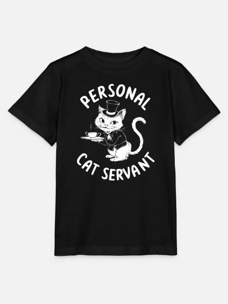 Katzenkellner mit Tee - Stanley/Stella Kinder T-Shirt MINI CREATOR  - Schwarz