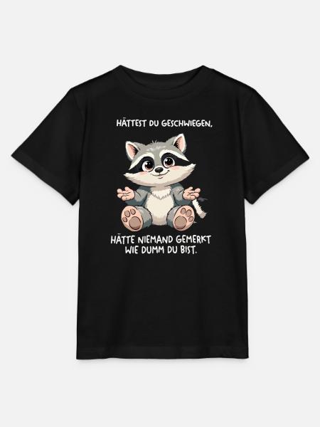 Süßer Waschbär mit frechem Spruch - Stanley/Stella Kinder T-Shirt MINI CREATOR - Schwarz