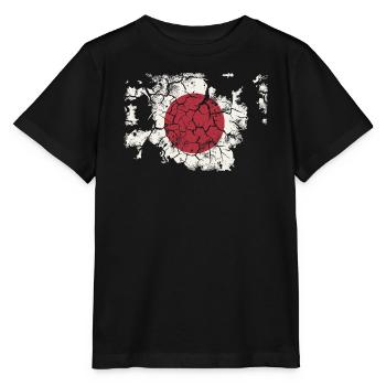 Japan Flagge - Vintage - Stanley/Stella Kinder T-Shirt MINI CREATOR  - Schwarz - Vorne - Mikhail (115cm)