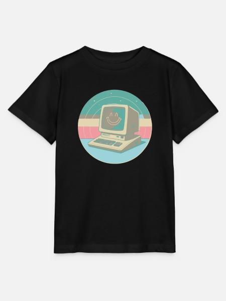 Retro PC Pastel Smile - Stanley/Stella Kinder T-Shirt MINI CREATOR  - Schwarz