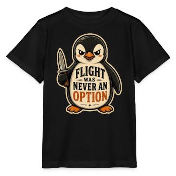 Flight Was Never An Option Brave Penguin Knife - Stanley/Stella MINI CREATOR Kids’ T-Shirt - black - Front - Mikhail (115cm)