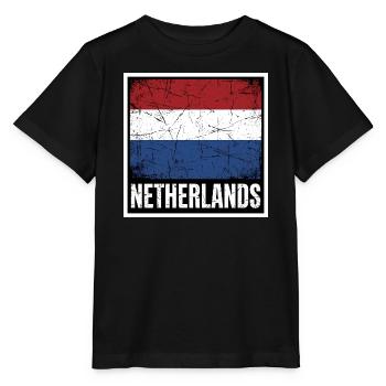 Niederländische Flagge | Vintage-Geschenk aus den Niederlanden - Stanley/Stella Kinder T-Shirt MINI CREATOR  - Schwarz - Vorne - Mikhail (115cm)