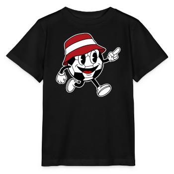 Austria Football Fan Retro Comic Mascot - Stanley/Stella MINI CREATOR Kids’ T-Shirt - black - Front - Mikhail (115cm)