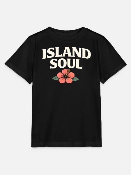 Island Soul Hibiskus - Stanley/Stella Kinder T-Shirt MINI CREATOR - Schwarz