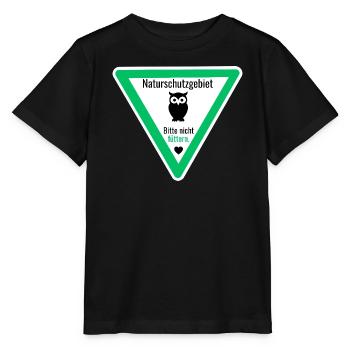 Naturschutzgebiet Nachteule Bitte nicht füttern - Stanley/Stella Kinder T-Shirt MINI CREATOR  - Schwarz - Vorne - Mikhail (115cm)