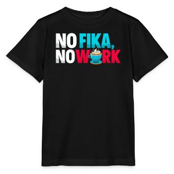 No Fika No Work - Typographie de la pause café suédoise - T-shirt bio MINI CREATOR Stanley/Stella Enfant - noir - Devant - Mikhail (115cm)