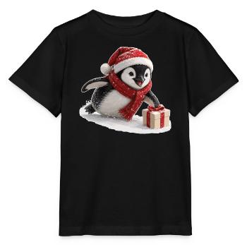 Weihnachts Pinguin - Stanley/Stella Kinder T-Shirt MINI CREATOR  - Schwarz - Vorne - Mikhail (115cm)