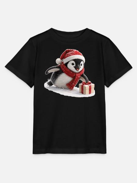 Weihnachts Pinguin - Stanley/Stella Kinder T-Shirt MINI CREATOR  - Schwarz