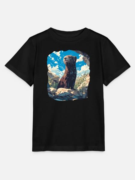 Nerze Nerz - Stanley/Stella Kinder T-Shirt MINI CREATOR - Schwarz