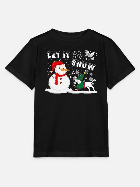 Schneemann lass es schneien - Stanley/Stella Kinder T-Shirt MINI CREATOR - Schwarz