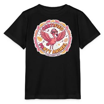 Badge DJ Flamingo de fête - T-shirt bio MINI CREATOR Stanley/Stella Enfant - noir - Devant - Mikhail (115cm)