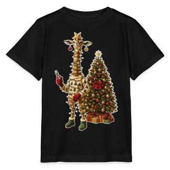 Giraffengazelle in der Lichterkettenfalle - Stanley/Stella Kinder T-Shirt MINI CREATOR  - Schwarz - Vorne - Mikhail (115cm)