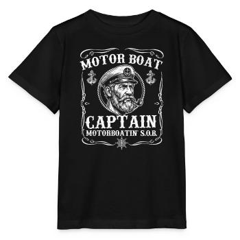 Capitaine de bateau à moteur Bateau à moteur dans un humour TRISTE - T-shirt bio MINI CREATOR Stanley/Stella Enfant - noir - Devant - Mikhail (115cm)