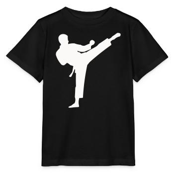 Martial Arts Silhouette High Kick - Stanley/Stella MINI CREATOR Kids’ T-Shirt - black - Front - Mikhail (115cm)