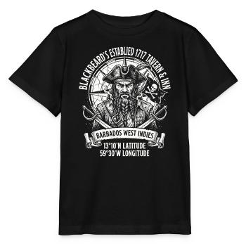 Black Beard Pirate Graphic Barbados - Stanley/Stella MINI CREATOR Kids’ T-Shirt - black - Front - Mikhail (115cm)