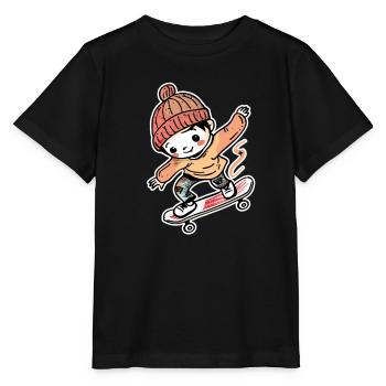 Style Skateboard Boy Comic - T-shirt bio MINI CREATOR Stanley/Stella Enfant - noir - Devant - Mikhail (115cm)