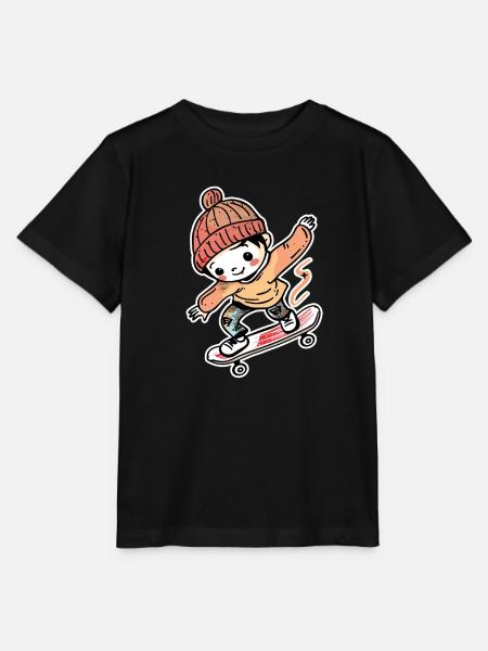 Skateboarding Junge Comic-Stil - Stanley/Stella Kinder T-Shirt MINI CREATOR  - Schwarz